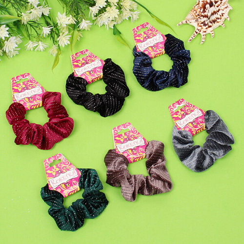 Резинка для волос 1шт Нair style - Vanessa, микс 6 цветов, d-10,5см_3