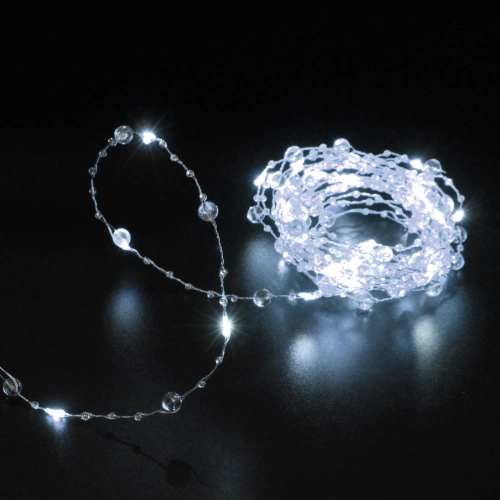 Гирлянда для дома НИТЬ "Льдинка" 10 м 100 ламп LED, 8 реж,IP-20, Белый