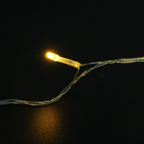 Гирлянда для дома  9,5м 100 ламп LED прозрачпров,8 реж, IP-20, Теплый белый (возможность соединения)_8