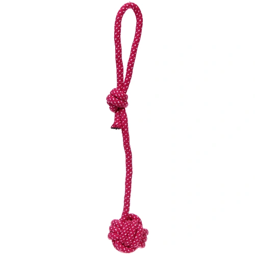 Игрушка - канат для собак мелких и средних пород НЕСКУЧАЙКА, цвет фуксия, 27,5см  53гр (лейбл)_3