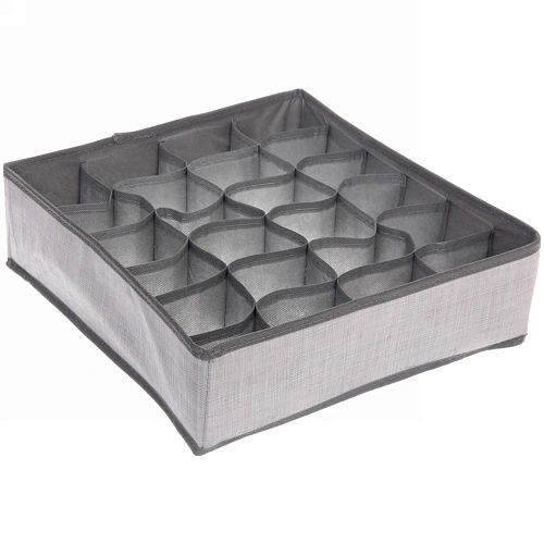 Кофр - органайзер для хранения вещей "ЭФОЛТ", цвет пыльно - серый, 24 отделения, 32*32*10см✦