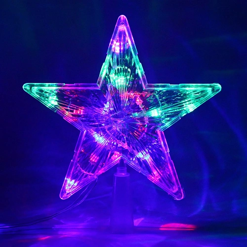 Звезда для елки светодиодная, 15 ламп LED,18,5см, RGRB(красный, зеленыйкрасный,синий)_8
