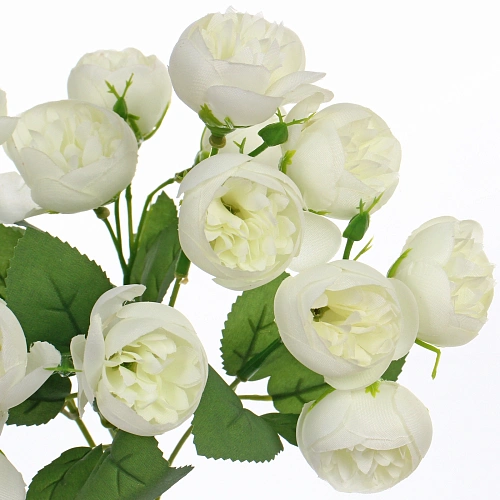 Искусственные цветы Розочки 30см 15 цветков белые_4