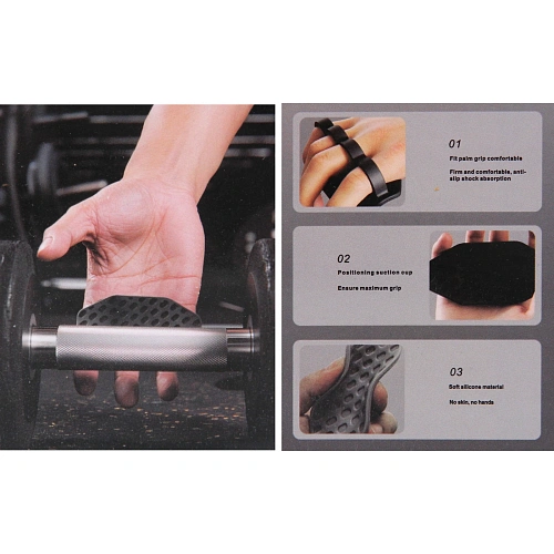 Спортивные накладки на ладони XM-001, мужские, силикон, цвет черный_3