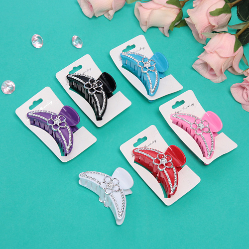 Заколка-краб для волос на блистере Emily Collection - Lili, микс 6 цветов, 7,5см _3