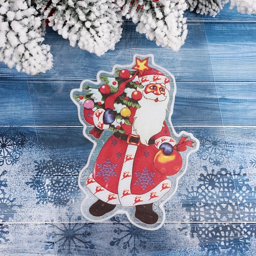 Наклейка на стекло Дедушка с ёлкой 1520 см_3