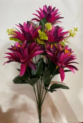 Искусственные цветы "Цветочная мелодия" Астры 50см 9 цветков бордовые