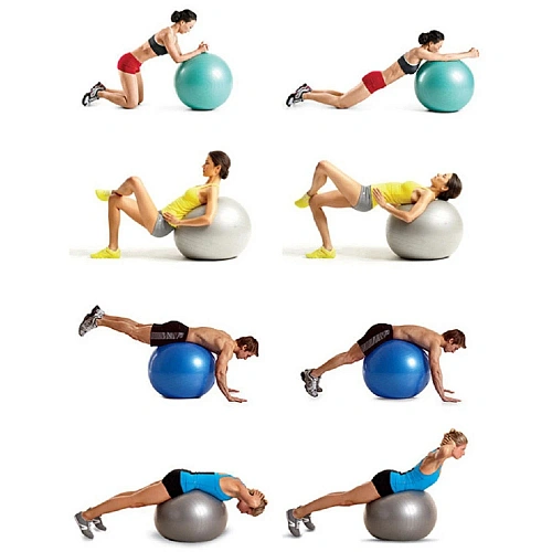 Мяч гимнастический Sportage полумассажный 75 см 1000гр (с насосом), Фиолетовый_12