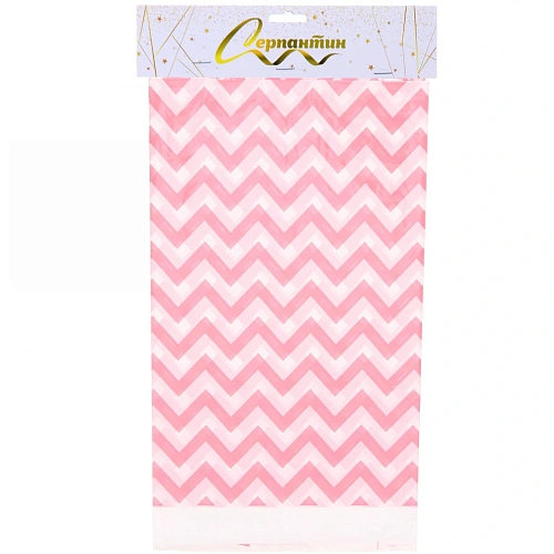 Скатерть "Волны" розовая 108*180см, пвх