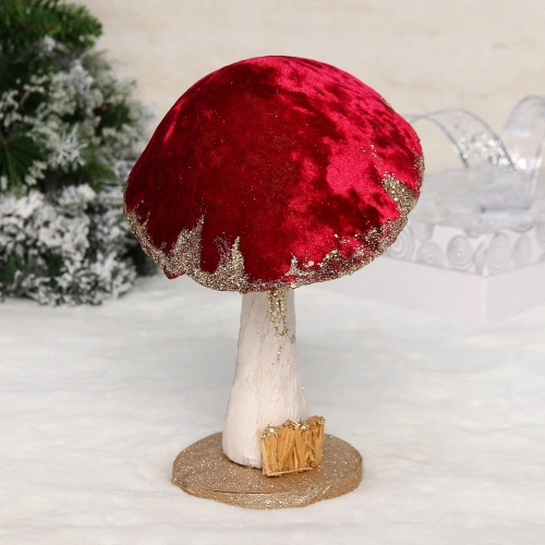 Фигурка новогодняя "Сказочный грибочек" 17*16*26 см, Бордовый