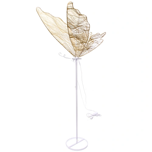 Фигура светодиодная Волшебная Бабочка на стойке h-2,08м, длина крыла 100 см, без движения,220v,Теплый белый_2