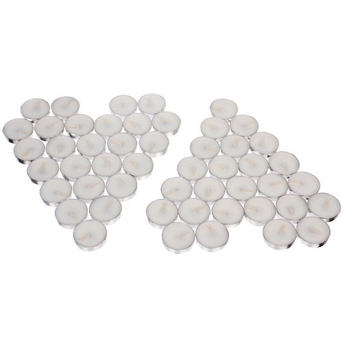 Свечи чайные в наборе 50 шт Белоснежная классика, Белый_5