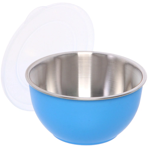 Миска из нержавеющей стали для СВЧ-печи с крышкой 12см_7
