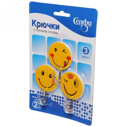 Набор крючков с липким слоем Селфи 405-9066 (3шт, нагрузка 20кг)_3
