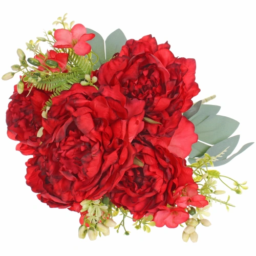 Искусственные цветы "Пионовое наслаждение" 46см 5 цветков красные