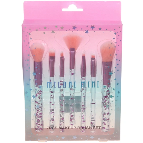 Кисти для макияжа 7шт ДИ МАРКО, розовые блестки, 1620см19,5см_3