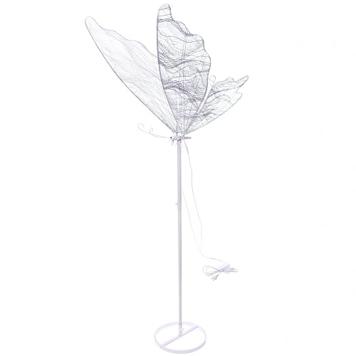 Фигура светодиодная Волшебная Бабочка на стойке h-2,08м, длина крыла 100 см, без движения,220v,Белый_2
