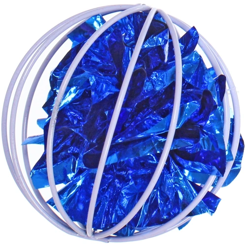 Игрушка - мячик для кошек "ИГРУЛИК", шуршалка, цвет синий, d - 6см 